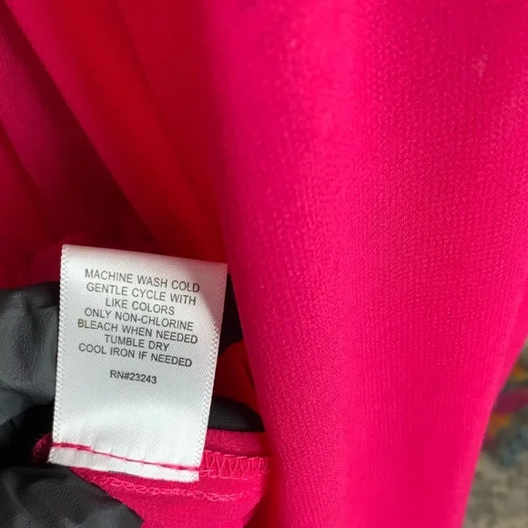 Hot Pink Sheer High-Neck Blouse with Button Detail – Size M - Picture 5 of 6